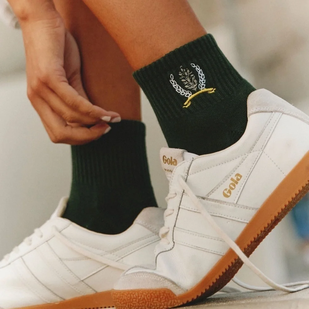NWT Free People Crest Buti Socks in Forest Green
